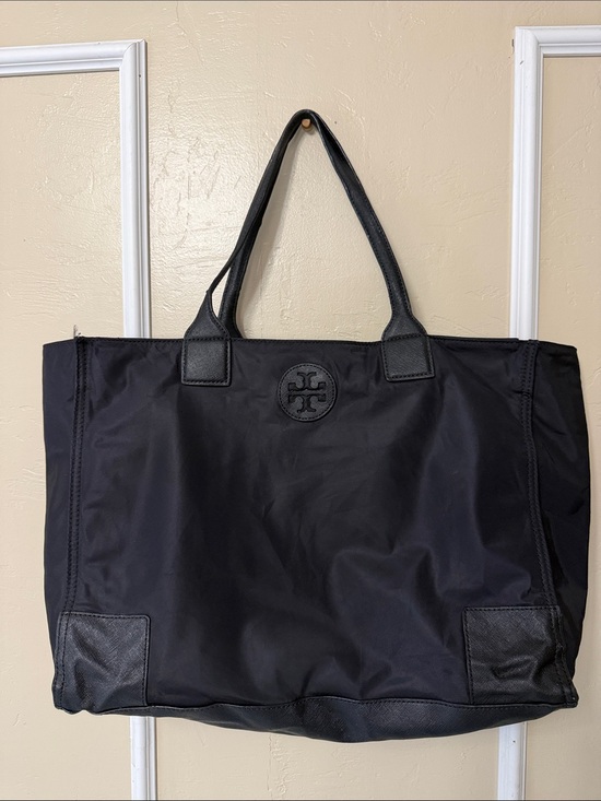 Tory Burch Handbags - Tory Burch Black Nylon Logo Tote